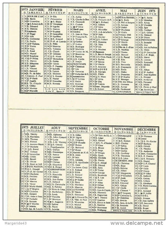 CALENDRIER DE POCHE - MAISON DE LA PRESSE à SERIFONTAINE (OISE) - 1973 - CHEMINEE. - Tamaño Pequeño : 1981-90