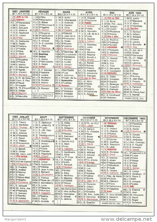 CALENDRIER DE POCHE - MAISON DE LA PRESSE à SERIFONTAINE (OISE) - 1983- RIVIERE ET PONT. - Petit Format : 1981-90