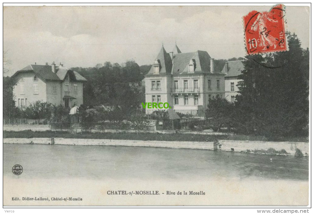 Carte Postale Ancienne De CHATEL SUR MOSELLE – RIVE DE LA MOSELLE - Chatel Sur Moselle