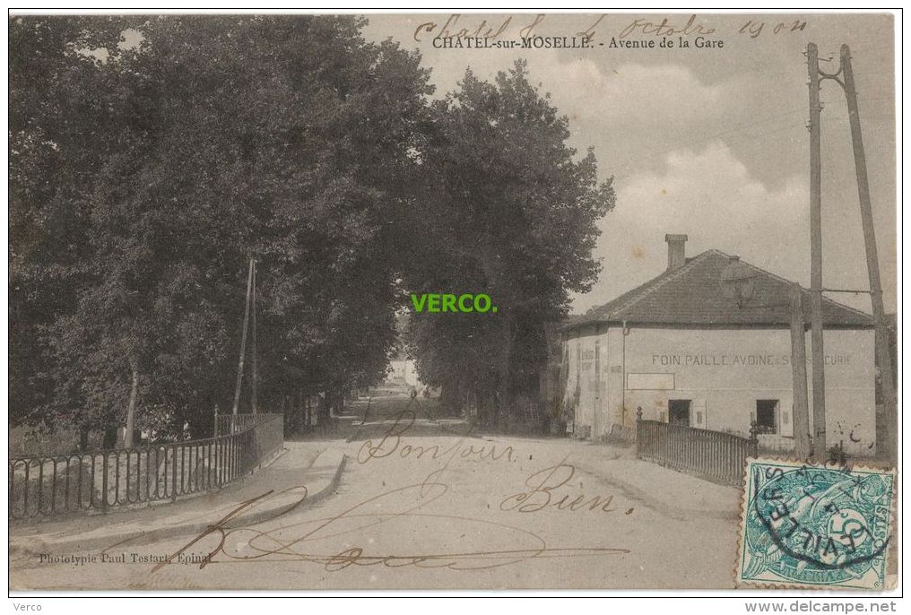 Carte Postale Ancienne De CHATEL SUR MOSELLE – AVENUE DE LA GARE - Chatel Sur Moselle