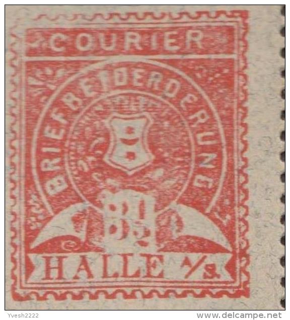 Allemagne 1893. Entier Poste Privée. Halle, Carte-lettre. Tarif Postal : Cartes-lettres, échantillons, Mandats... Blason - Enveloppes