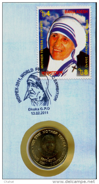 MOTHER TERESA-NOBEL LAUREATE-BANGLADESH-SPECIAL COVERS- WITH & WITHOUT COIN-FC-65 - Mother Teresa