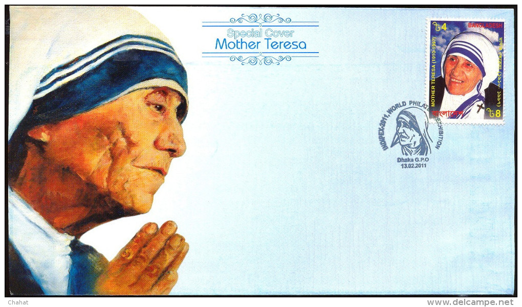 MOTHER TERESA-NOBEL LAUREATE-BANGLADESH-SPECIAL COVERS- WITH & WITHOUT COIN-FC-65 - Mother Teresa