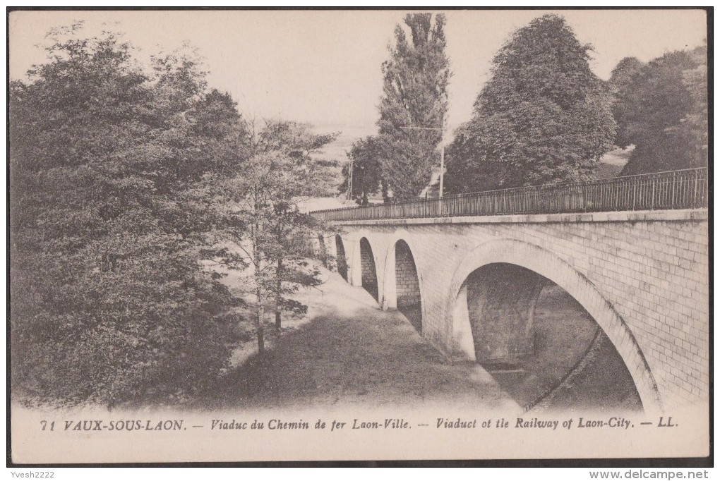 France 1920. Vaux-sous-Laon. Viaduc Du Chemin De Fer Laon-Ville. Aisne - Ouvrages D'Art