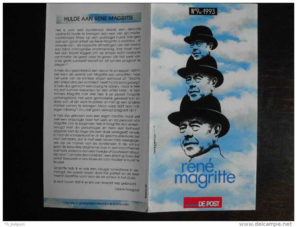 België Belgium - Folder Postzegeluitgifte: 1993 Kunst / Arts René Magritte - Autres & Non Classés