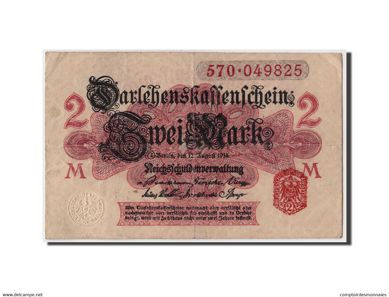 Billet, Allemagne, 2 Mark, 1914, 1914-08-12, TTB - Altri & Non Classificati