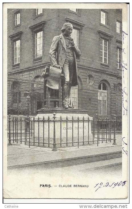 75 . PARIS 5° . STATUE DE CLAUDE BERNARD . - Statues