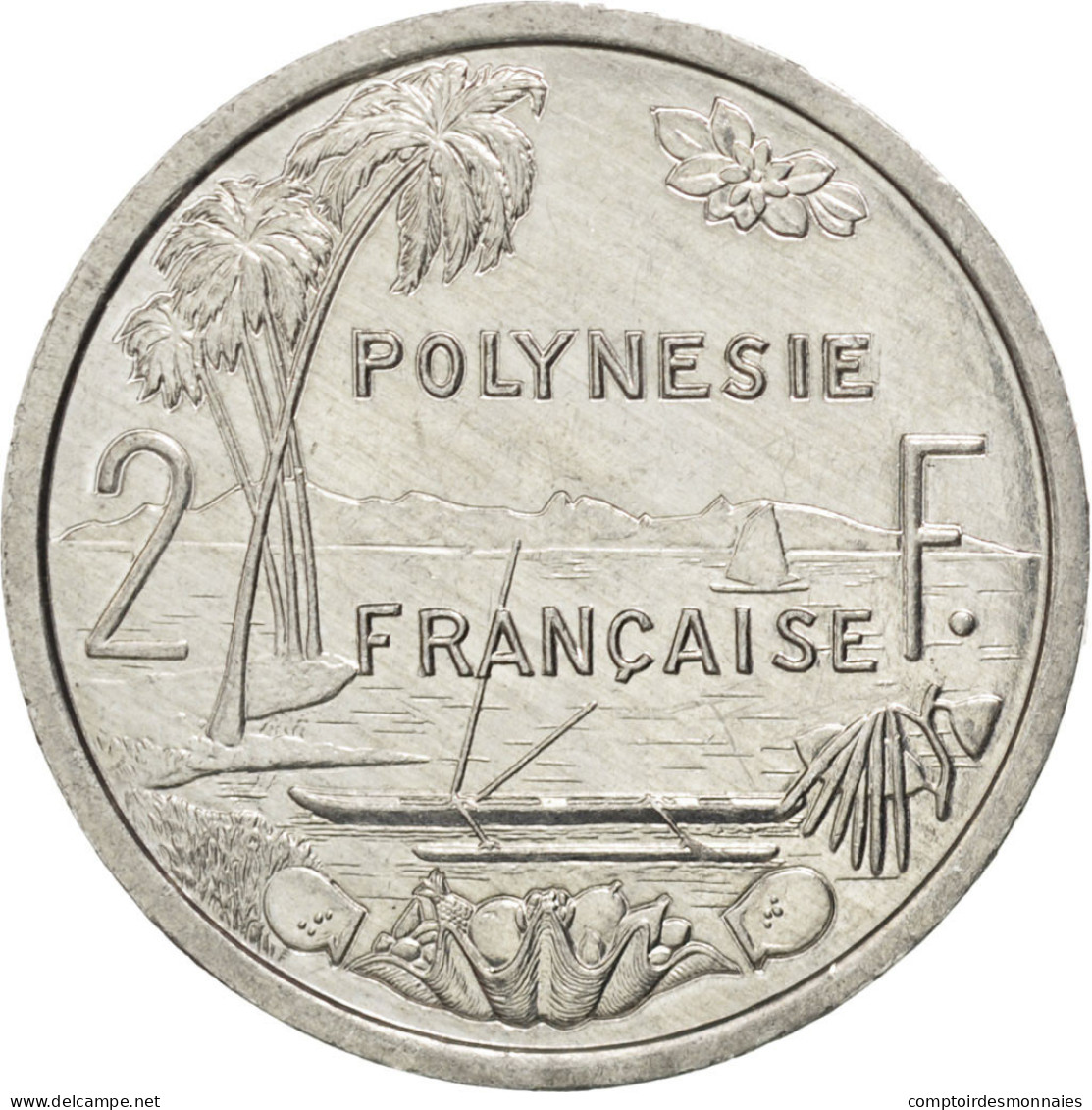 Monnaie, French Polynesia, 2 Francs, 1990, TTB+, Aluminium, KM:10, Lecompte:41 - Französisch-Polynesien