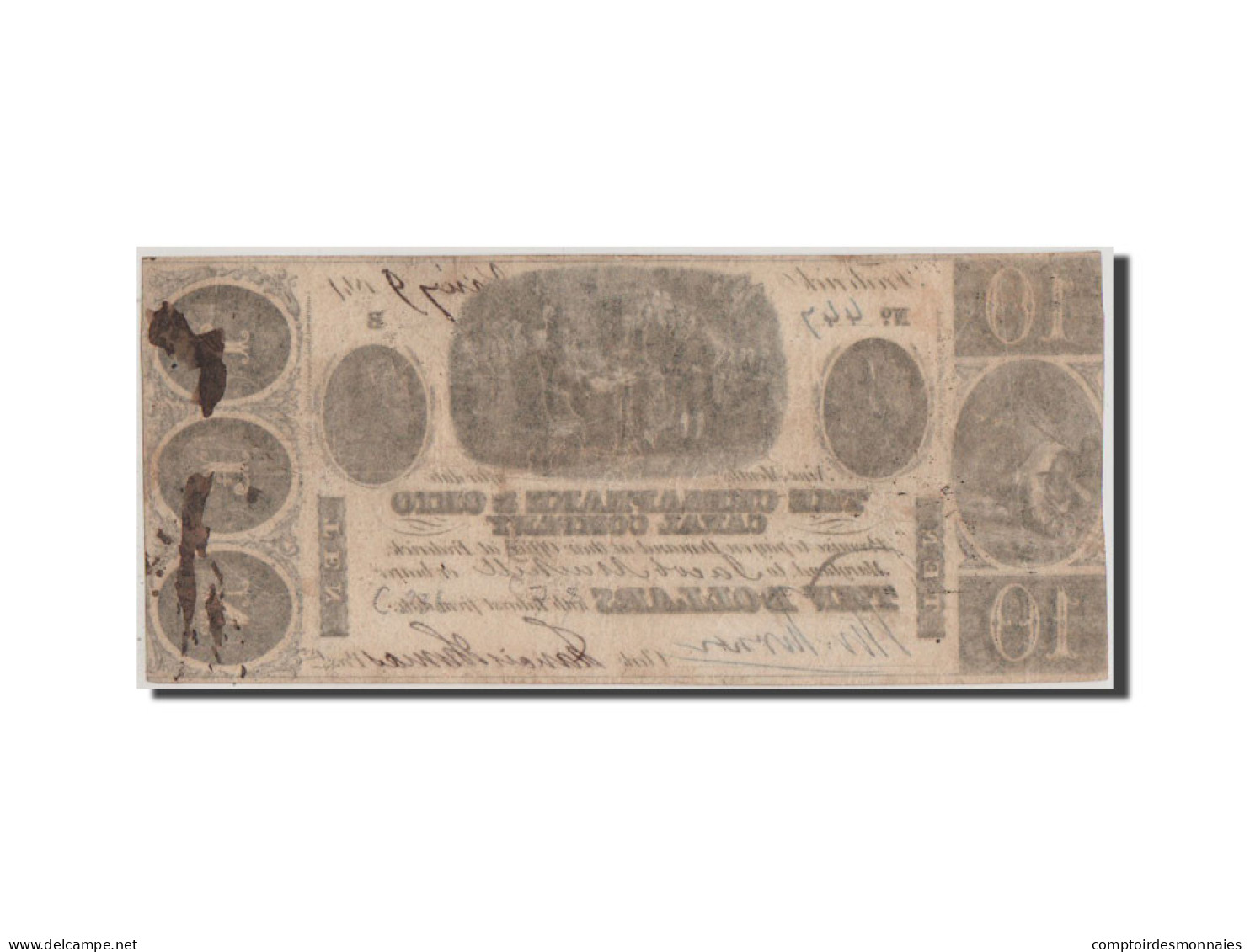 Billet, États-Unis, 10 Dollars, 1841, TTB+ - Ohio