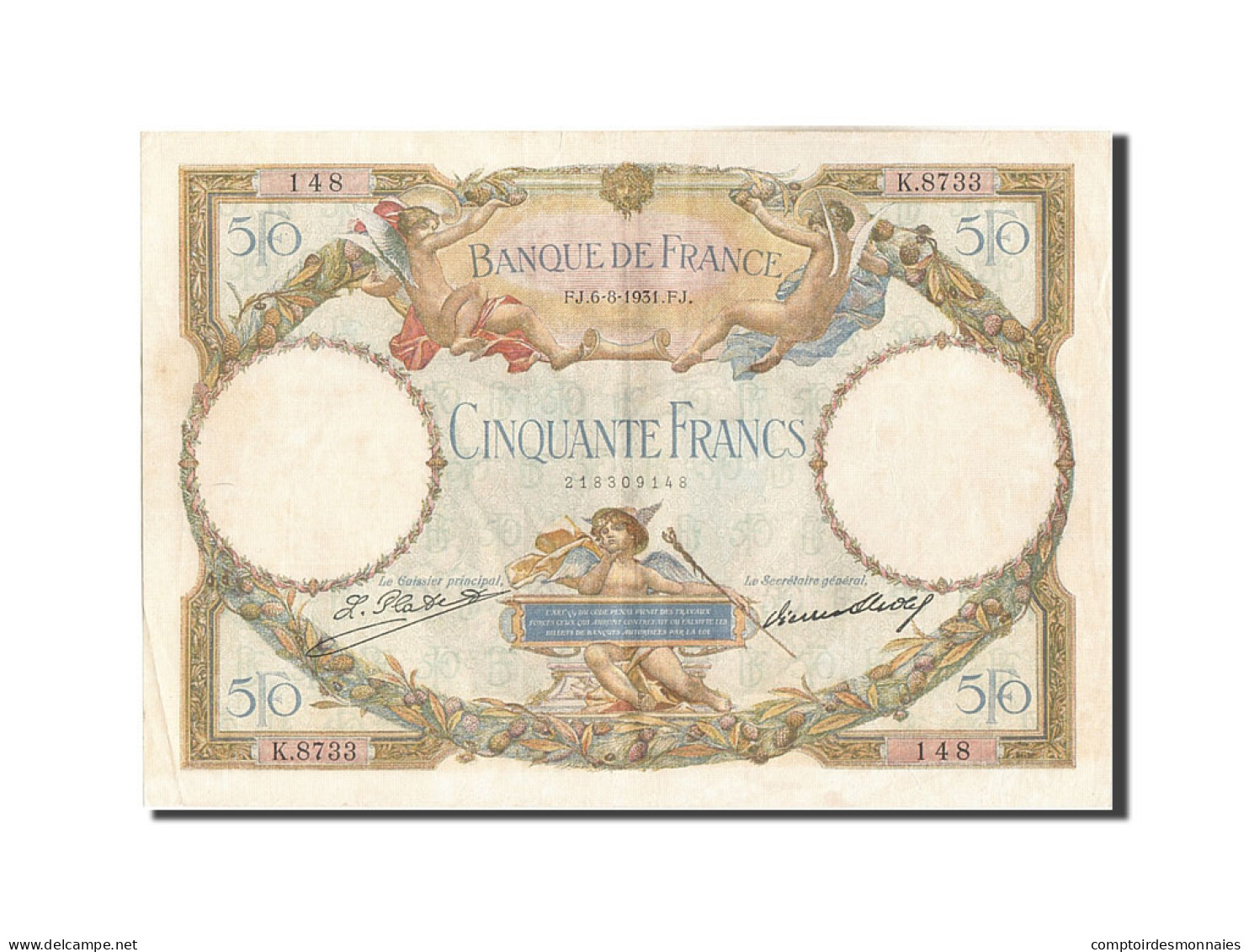 Billet, France, 1000 Francs, 50 F 1927-1934 ''Luc Olivier Merson'', 1931, TTB - 50 F 1927-1934 ''Luc Olivier Merson''
