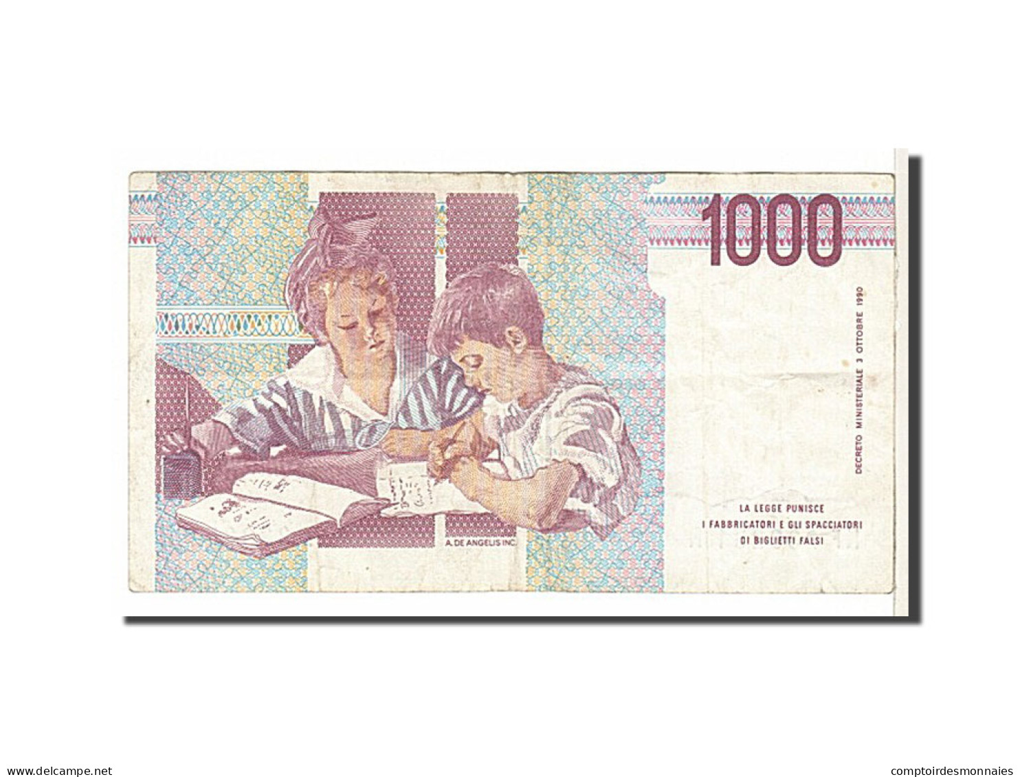 Billet, Italie, 1000 Lire, 1990, KM:114c, TTB - 1000 Lire