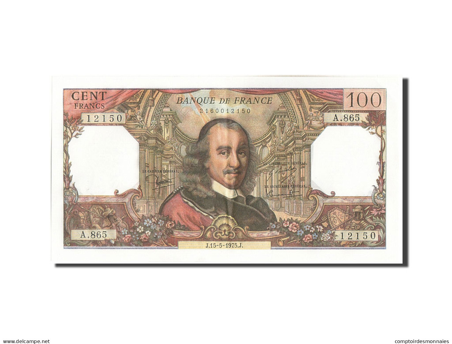 Billet, France, 100 Francs, 100 F 1964-1979 ''Corneille'', 1975, 1975-05-15 - 100 F 1964-1979 ''Corneille''