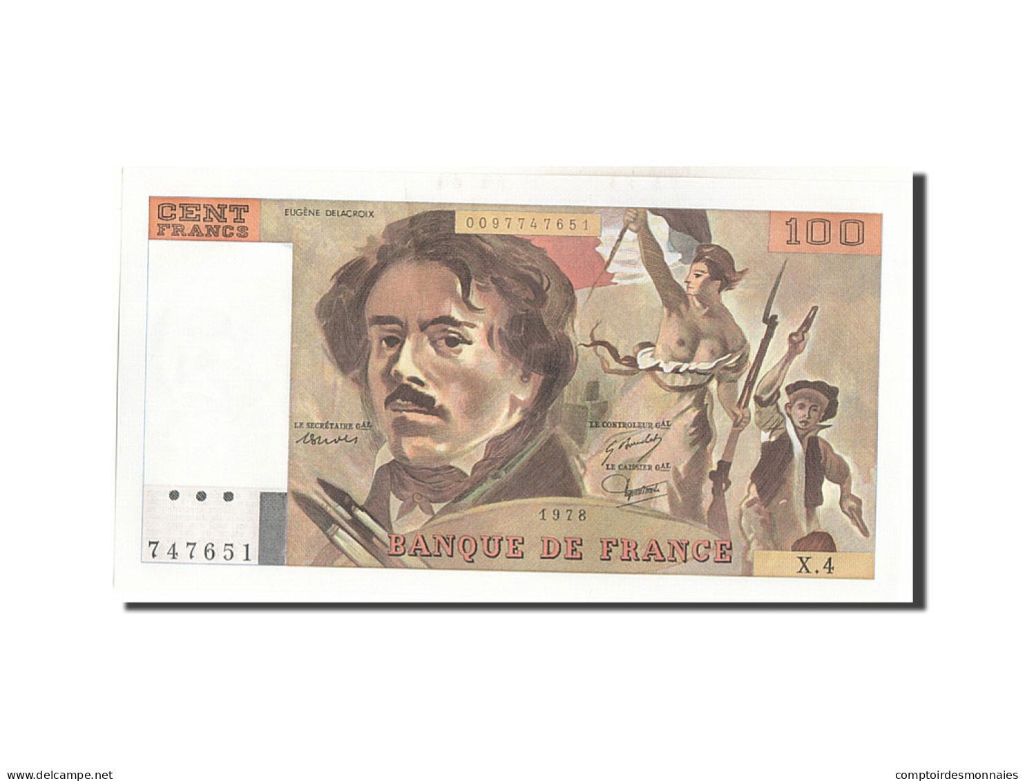 Billet, France, 100 Francs, 100 F 1978-1995 ''Delacroix'', 1978, SUP - 100 F 1978-1995 ''Delacroix''