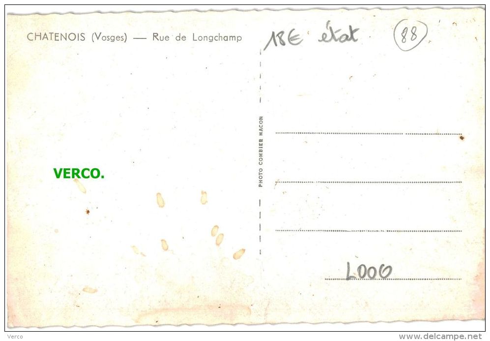 Carte Postale Ancienne De CHATENOIS – RUE DE LONGCHAMP - Chatenois