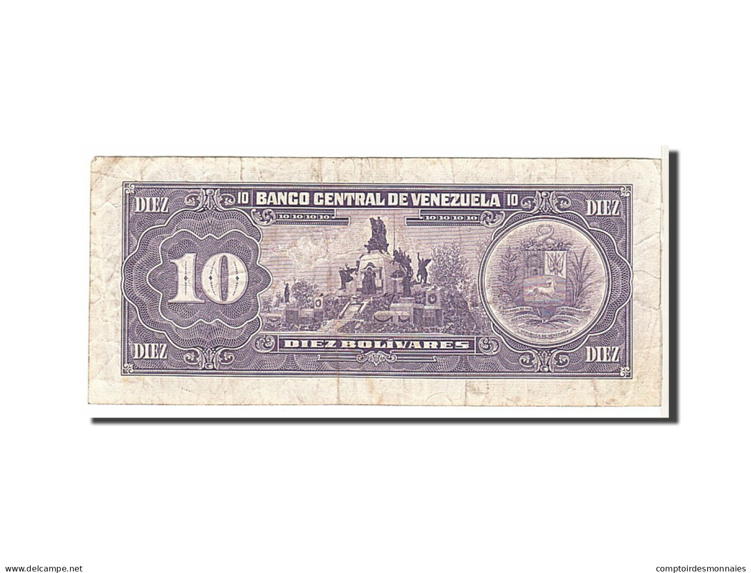 Billet, Venezuela, 10 Bolívares, 1990, KM:61b, B - Venezuela