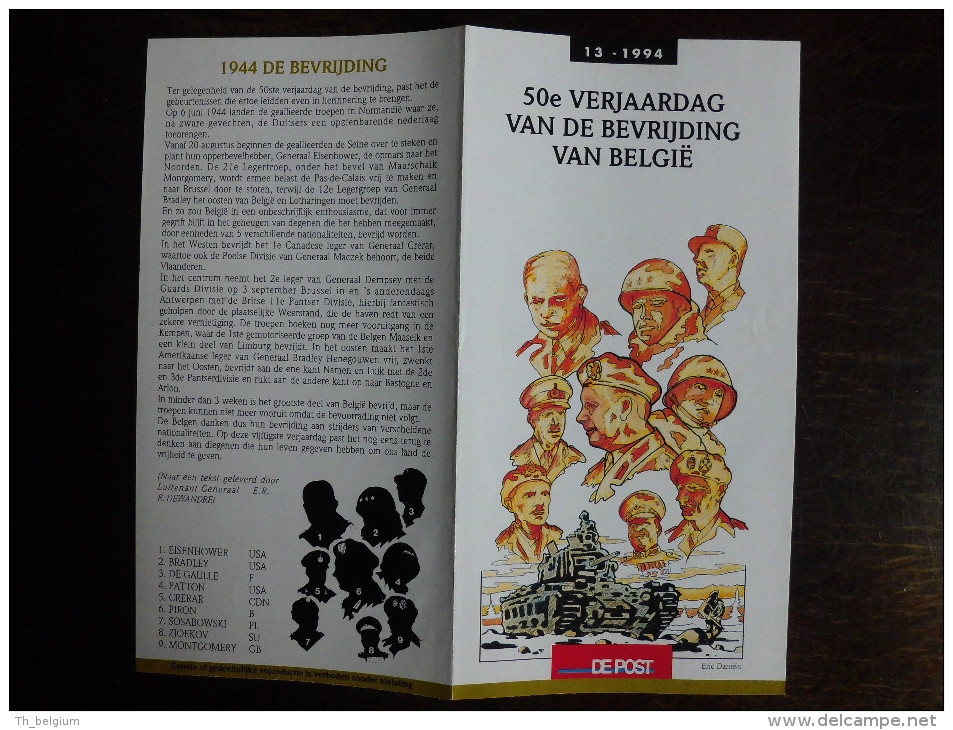 België Belgium - Folder Postzegeluitgifte: 1994 Bevrijding Wereldoorlog II / Liberation World War II - Autres & Non Classés