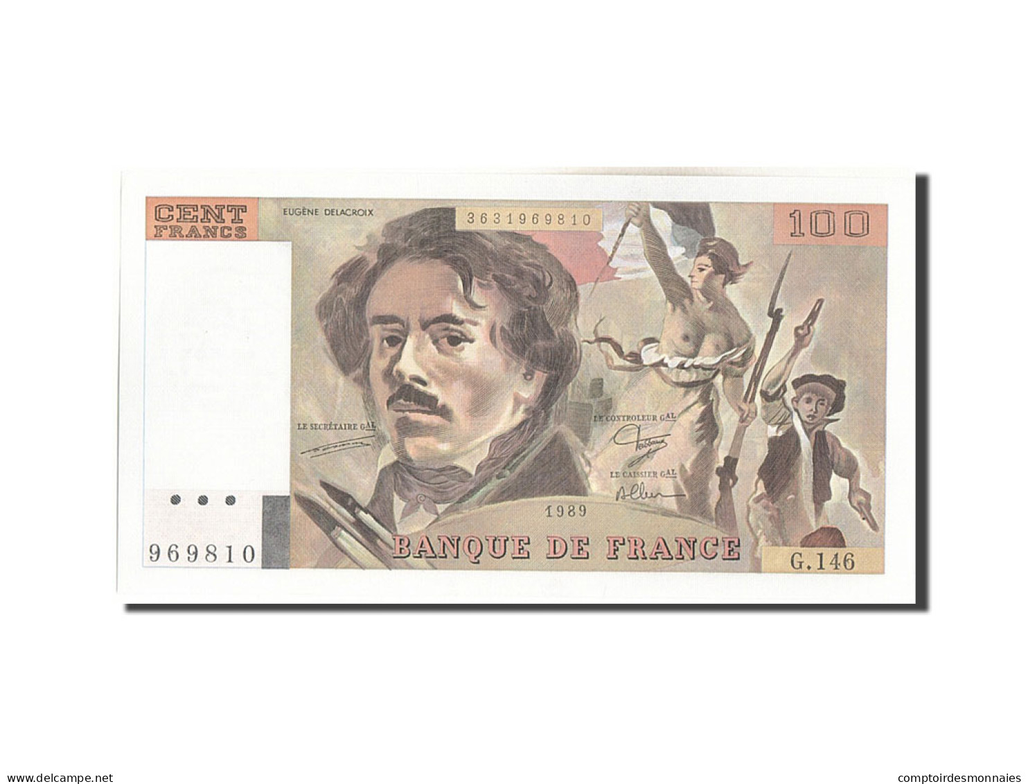 Billet, France, 100 Francs, 100 F 1978-1995 ''Delacroix'', 1989, NEUF - 100 F 1978-1995 ''Delacroix''