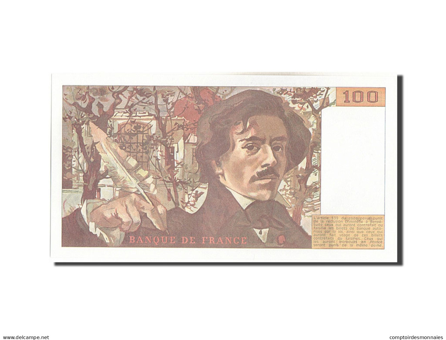 Billet, France, 100 Francs, 100 F 1978-1995 ''Delacroix'', 1989, NEUF - 100 F 1978-1995 ''Delacroix''