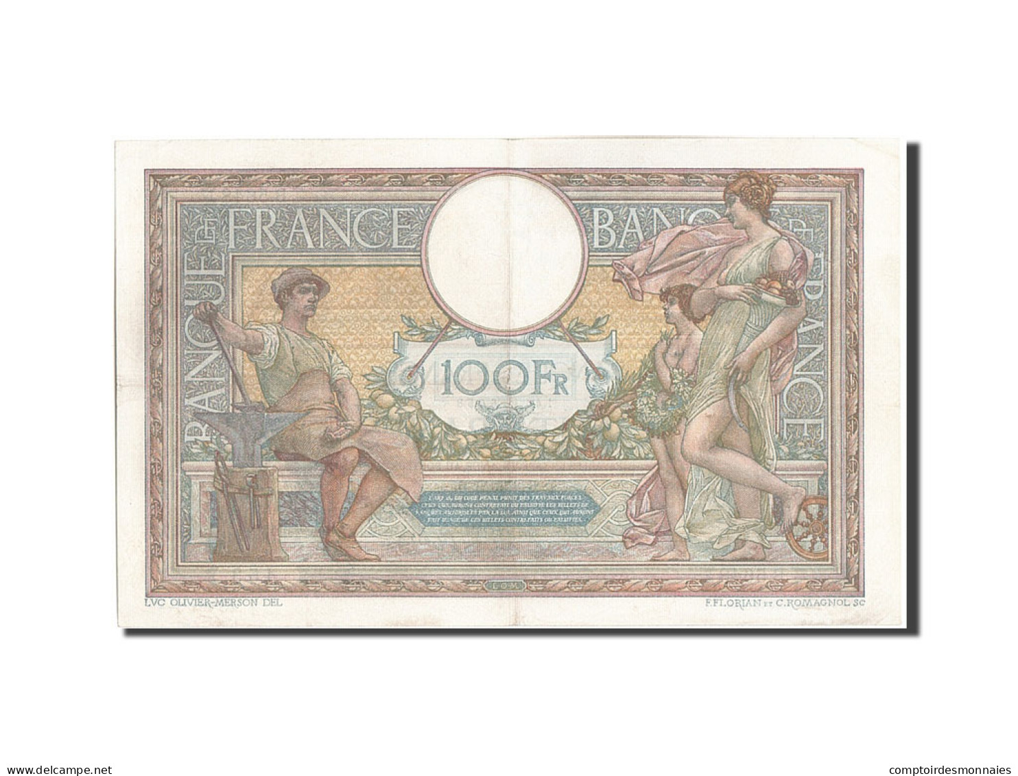 Billet, France, 100 Francs, 100 F 1908-1939 ''Luc Olivier Merson'', 1919 - 100 F 1908-1939 ''Luc Olivier Merson''