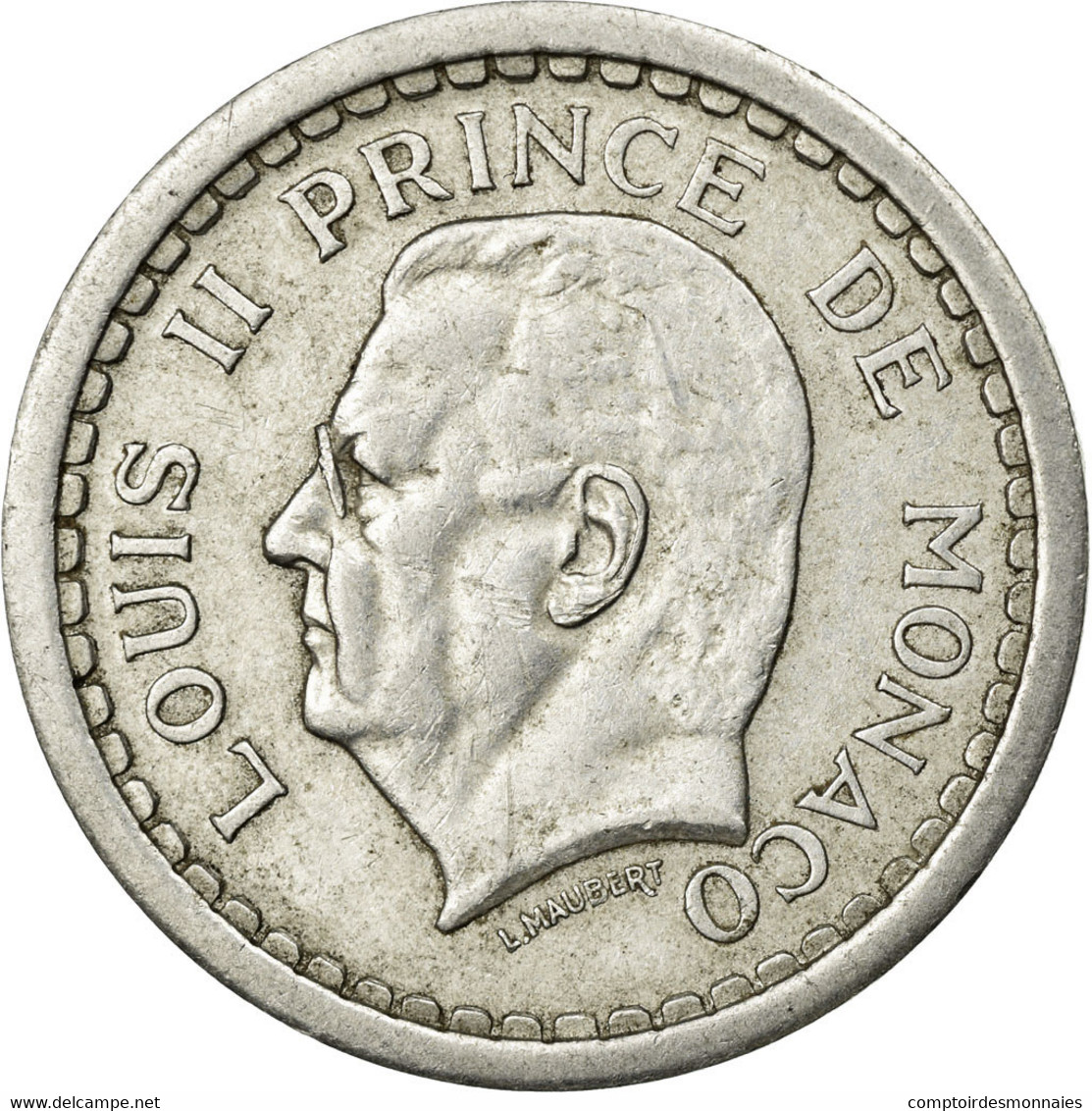 Monnaie, Monaco, Louis II, 2 Francs, 1943, TTB, Aluminium, KM:121 - 1922-1949 Louis II