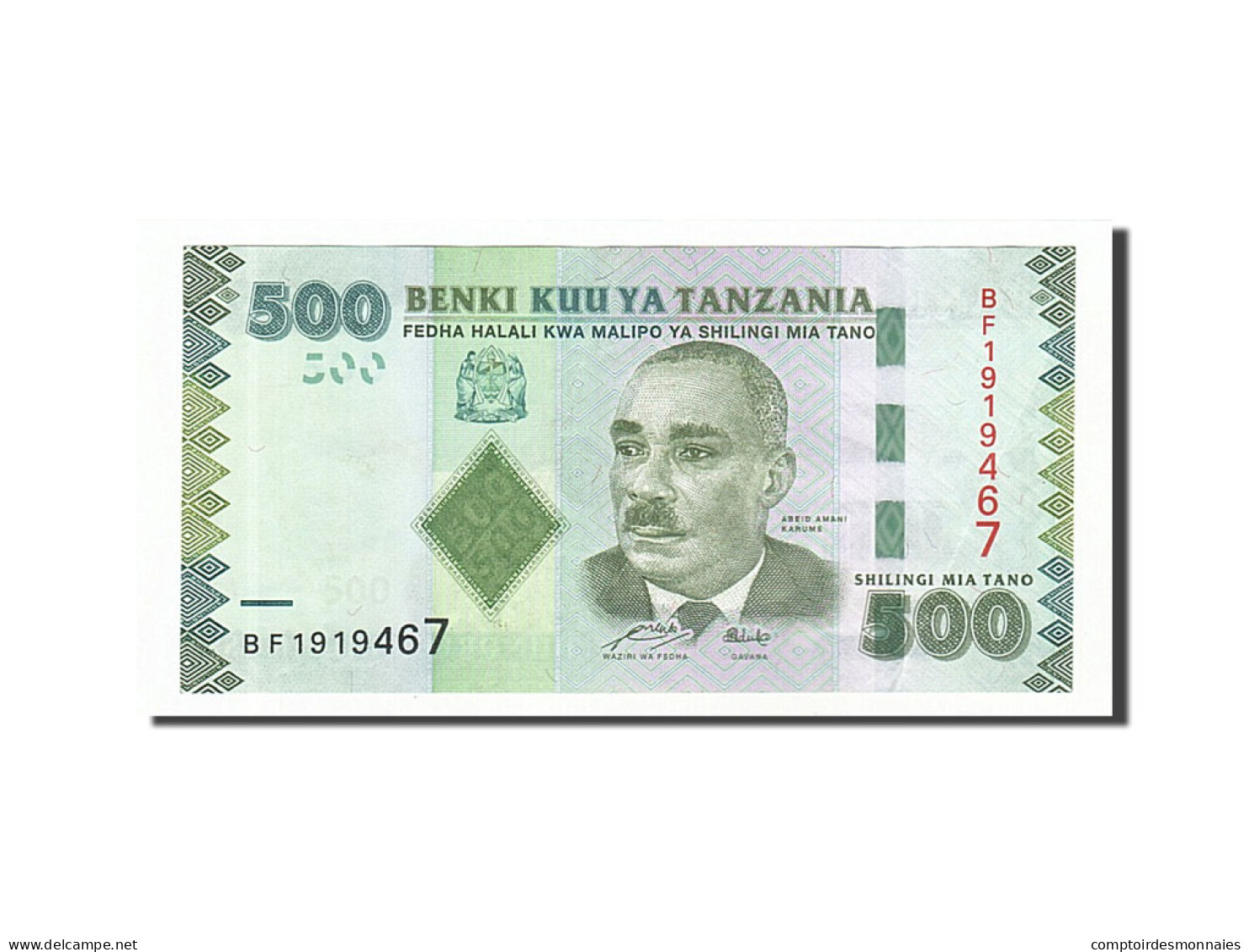 Billet, Tanzania, 500 Shilingi, 2010, TTB - Tansania