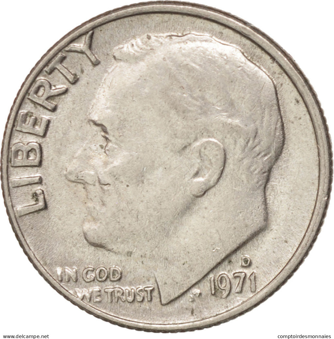 Monnaie, États-Unis, Roosevelt Dime, Dime, 1971, U.S. Mint, Denver, TTB+ - 1946-...: Roosevelt