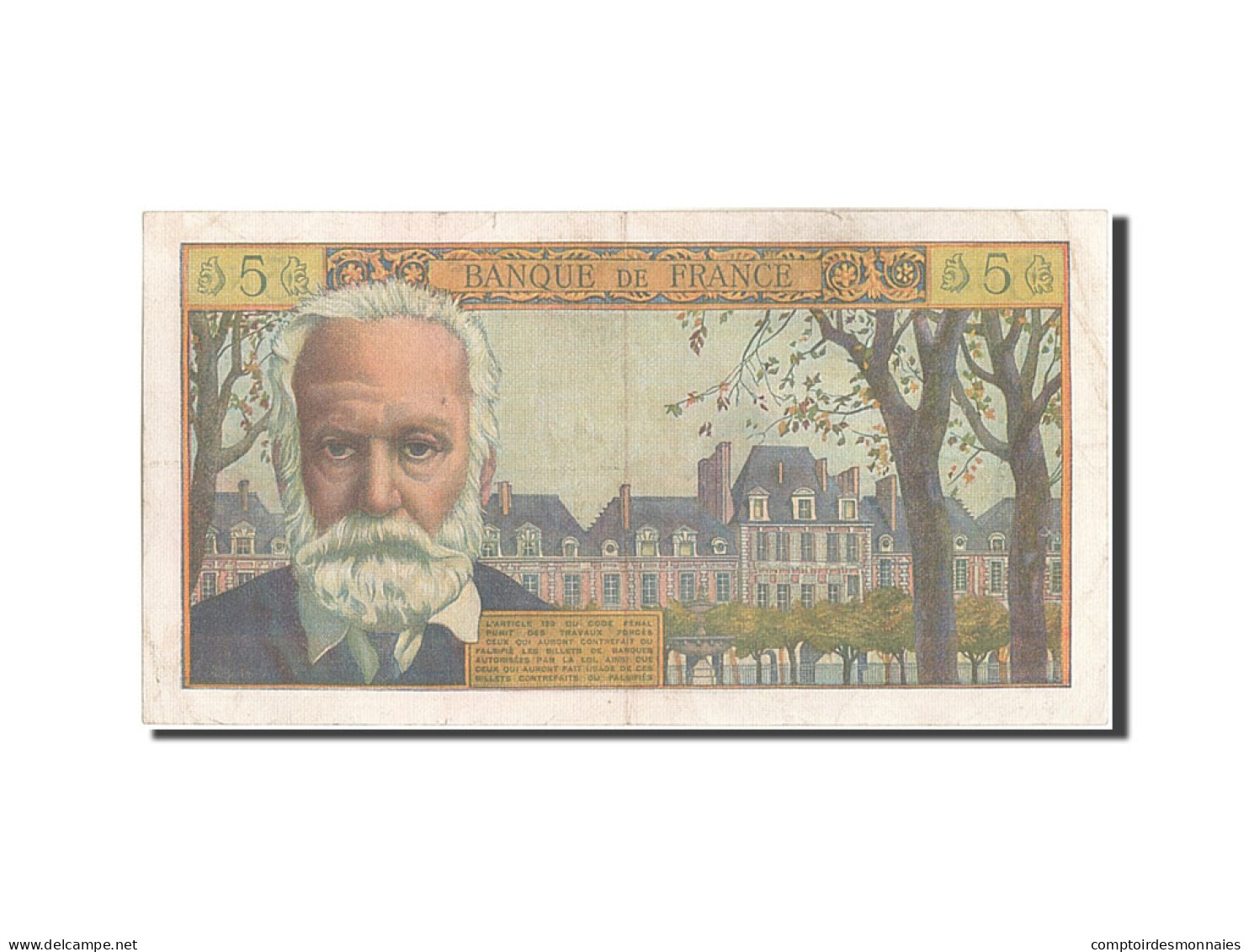 Billet, France, 5 Nouveaux Francs, 5 NF 1959-1965 ''Victor Hugo'', 1959 - 5 NF 1959-1965 ''Victor Hugo''