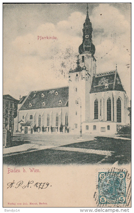 Baden Bei Wien - Pfarrkirche - Scan Recto-verso - Baden Bei Wien