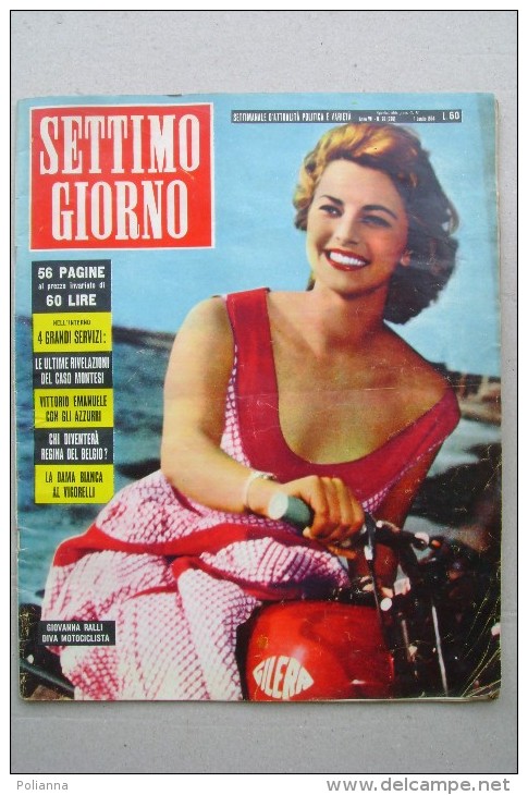 PCR/42 Rivista SETTIMO GIORNO N.26 Lugl 1954/cronaca/Giovanna Ralli/Ciclismo : Fausto Coppi/Anna Magnani - Televisie