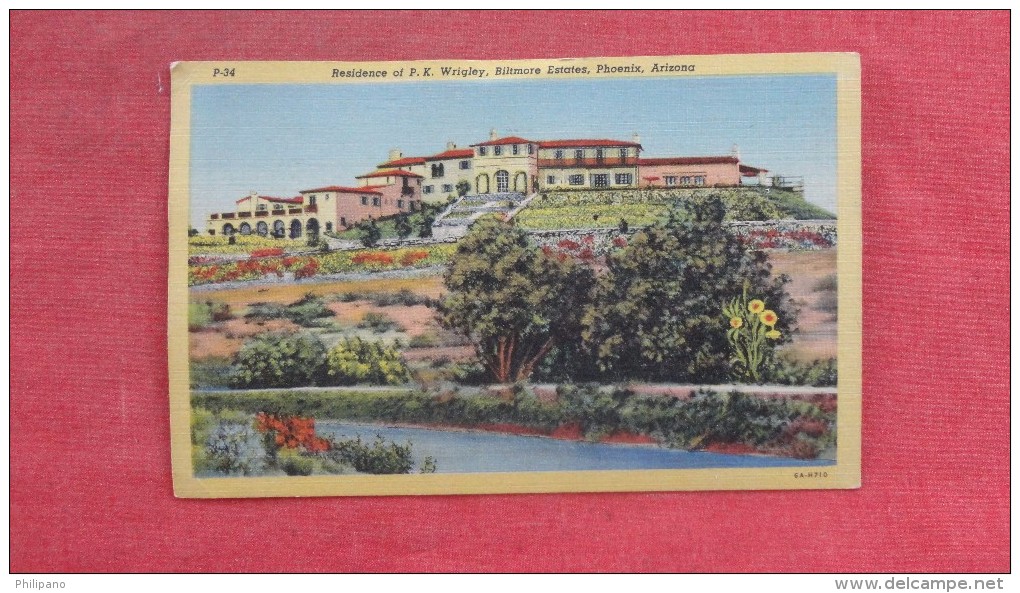 - Arizona> Phoenix  Residence Of P.K. Wrigley  Biltmore Estates - 1899 - Phoenix