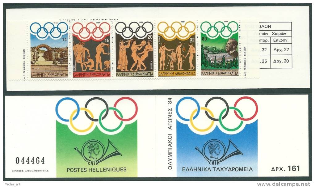 Greece 1984 Olympic Games Los Angeles Booklet - Markenheftchen