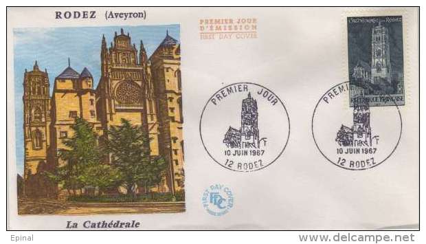 FRANCE : FDC 1504 - Rodez (Rodez, 10/6/67) - PRIX FIXE : 1/3 De La Cote - ( - 1960-1969