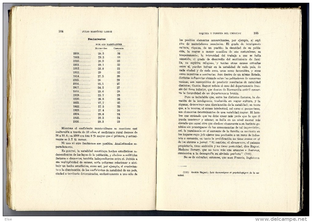 RIQUEZA Y POBREZA DEL URUGUAY   JULIO MARTNEZ LAMAS 1930   -  439 PAGES - Histoire Et Art