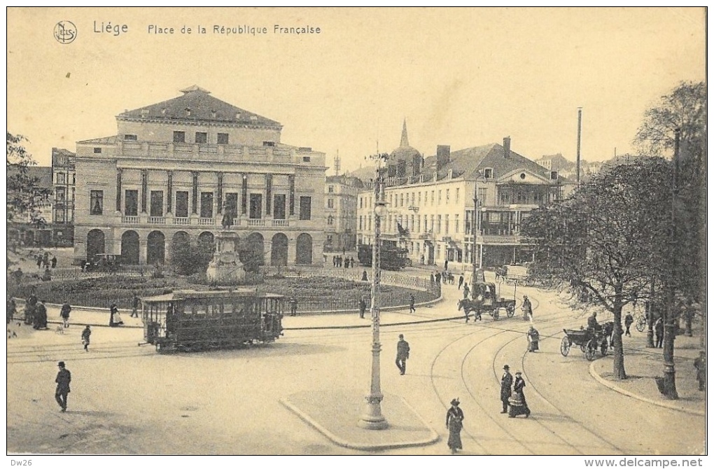 Liège - Place De La République Française - Tramway Et Calèches - Carte Nels Non Circulée - Liege