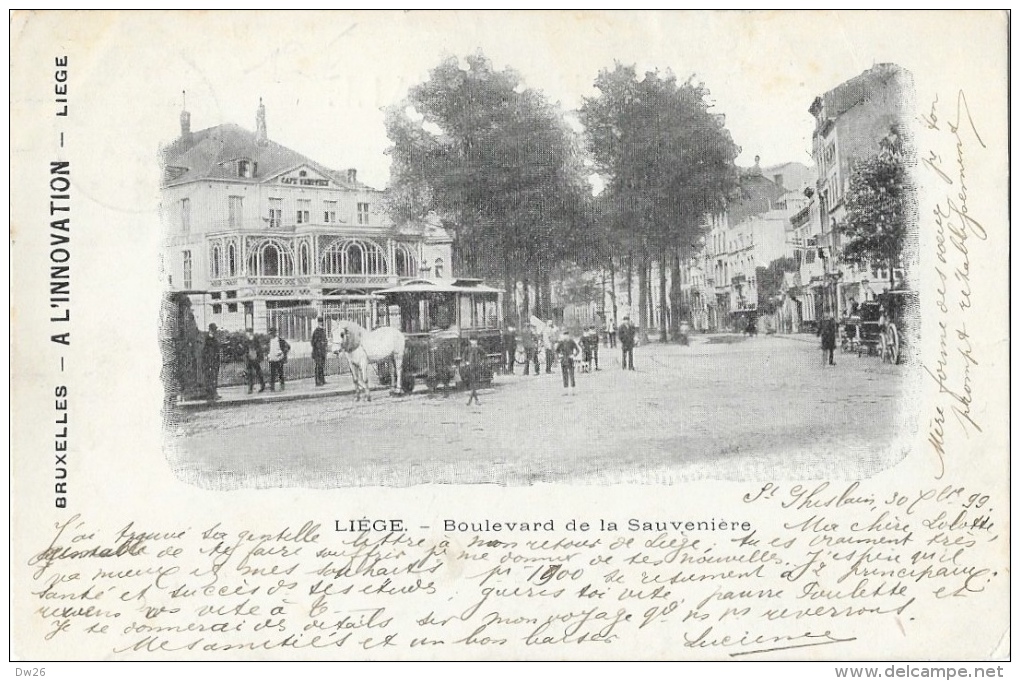 Liège - Boulevard De La Sauvenière - Tramway Hippomobile - Edition A L'Innovation - Carte Précurseur 1899 - Liege