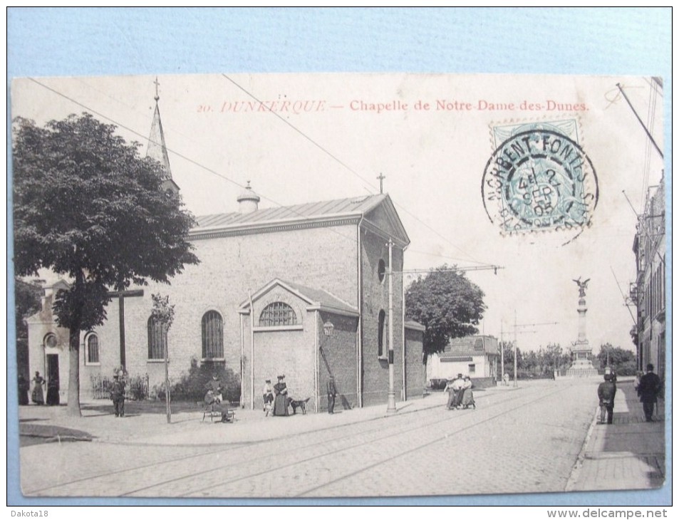 59 ,dunkerque ,rue Et Chapelle Notre Dame Des Dunes En 1905 - Dunkerque