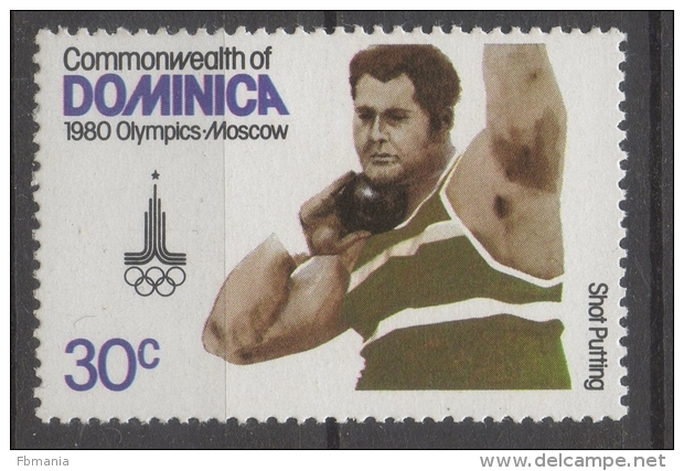 Dominica 1980 - Giochi Olimpici Mosca Olympic Games Moscow Lancio Del Peso Shot Put MNH ** - Dominica (1978-...)