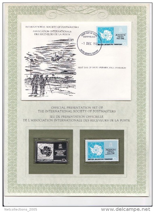 BRITISH ANTARTIC TERRITORY ENSEMBLE PHILATELIQUE TIMBRE EN ARGENT TIMBRE IDENTIQUE NEUF ENVELOPPE FDC STAMPS SILVER - - Autres & Non Classés