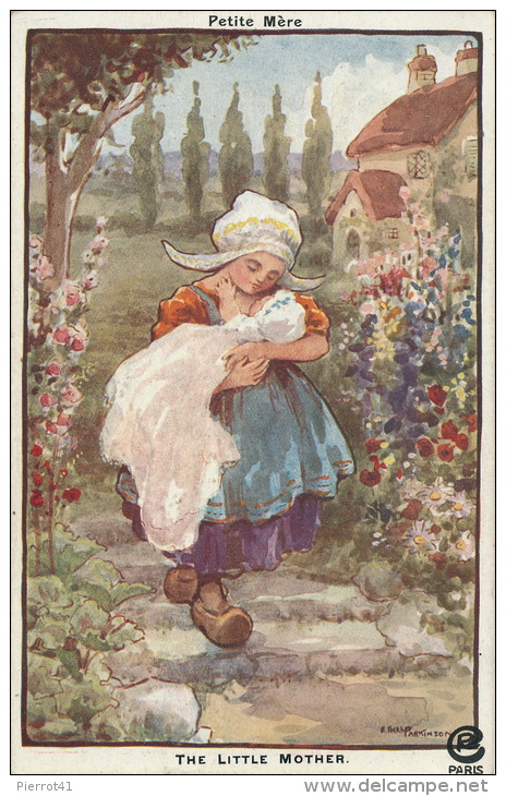 ENFANTS - LITTLE GIRL - MAEDCHEN - Jolie Carte Fantaisie "Petite Mère - The Little Mother " Signée ETHEL PARKINSON - Parkinson, Ethel