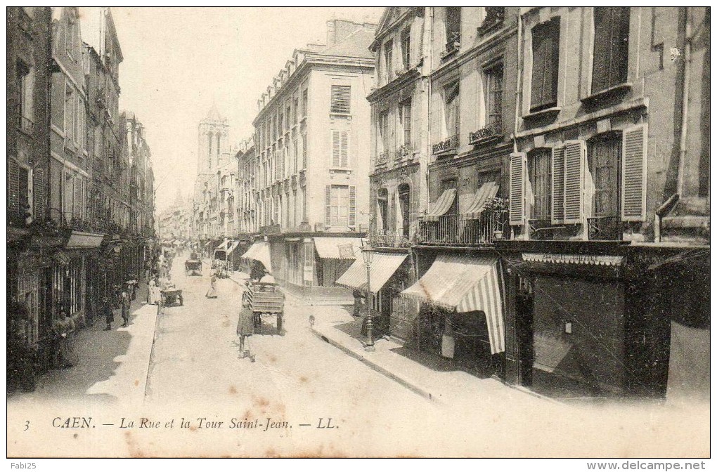 CAEN  La Rue Et Le Tour Saint Jean - Caen