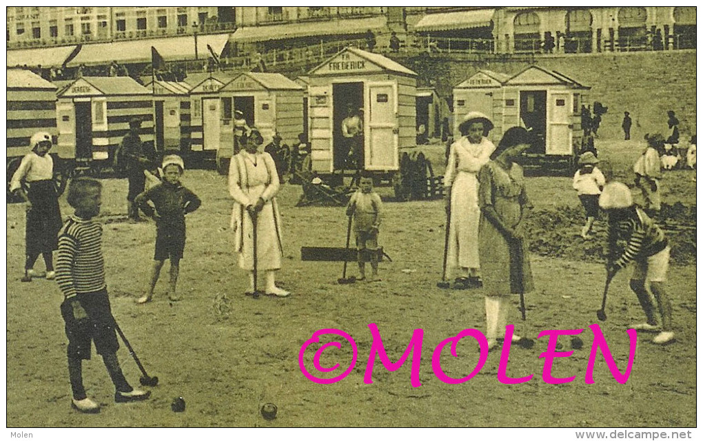 CROQUET OP HET STRAND = BLANKENBERGE Crocchetta Krocketspiel Croquete JEUX D ENFANTS PLAGE Sport Spel Jeu Z273 - Autres & Non Classés