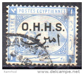 EGYPT 1907 Official - Sphinx & Pyramid Overprinted - 1p  - Blue   FU - Servizio