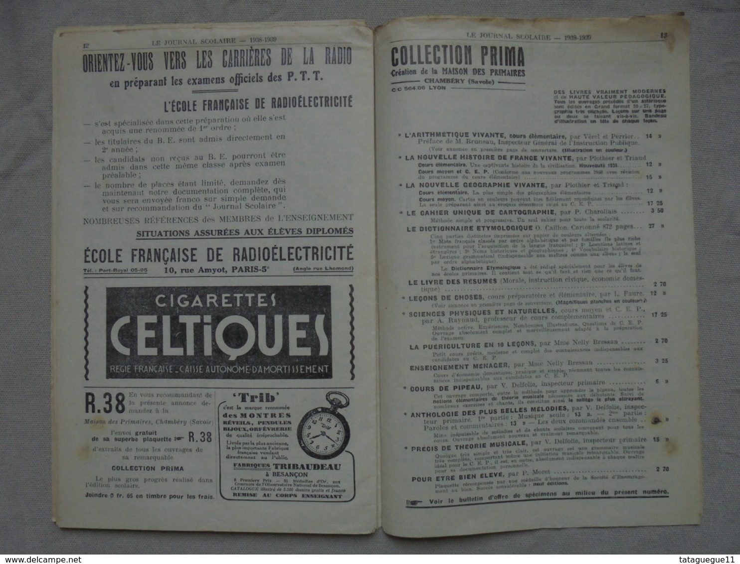 Ancien - LE JOURNAL SCOLAIRE   N° 1 - 40ème année - 1er octobre 1938