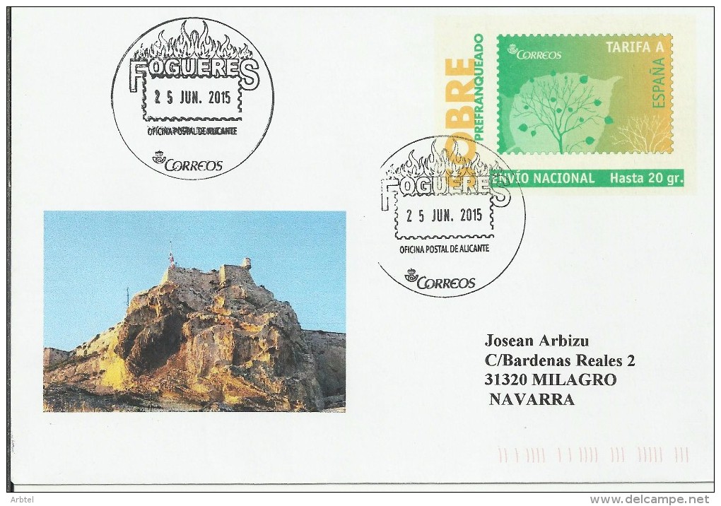 ENTERO POSTAL CON MAT TURISTICO ALICANTE FOGUERES HOGUERAS - Otros & Sin Clasificación