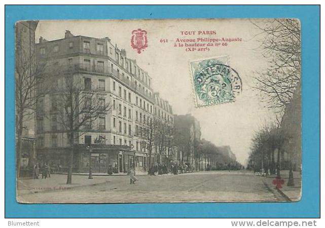 CPA 651 - TOUT PARIS Avrenue Philippe-Auguste (XIème Arrt) Ed. FLEURY - Arrondissement: 11