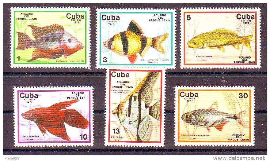 Cuba 1977 Y Fauna Animals Fish Mi No 2202-07 MNH - Ongebruikt