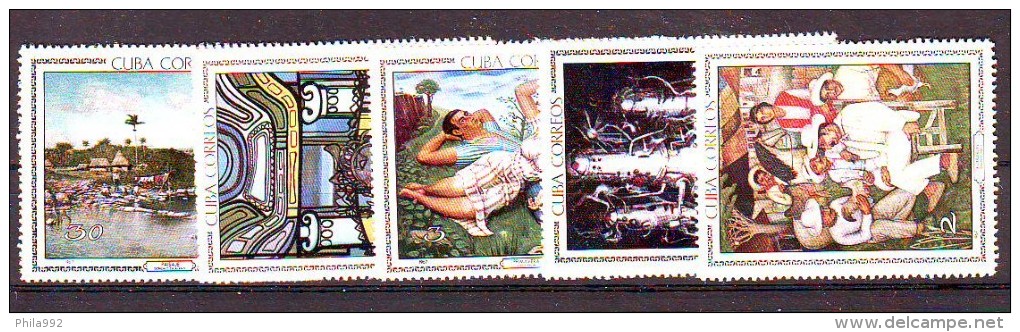 Cuba 1967 Y Art Paintings Mi No 1272-76 MNH - Ongebruikt