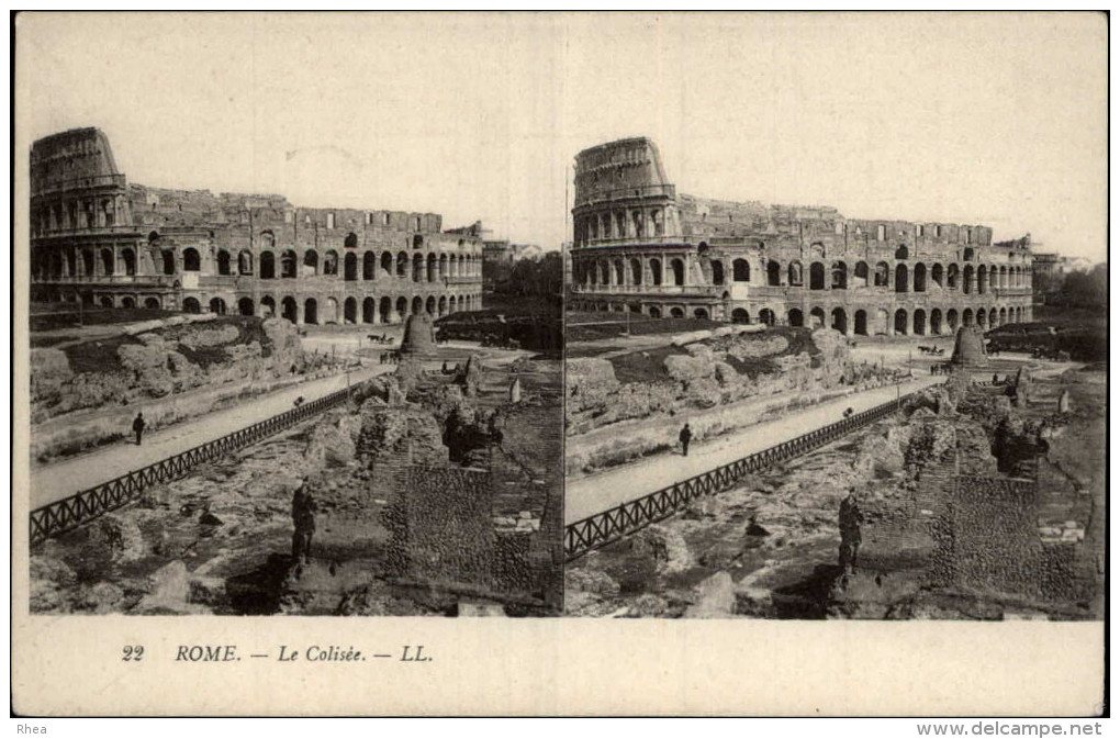 CARTES STEREOS - ROME - COLISEE - Cartes Stéréoscopiques