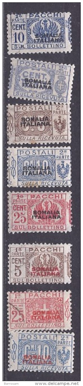 ItalianSomalia1917-19: Postage Dues Lot Of 8 Used And Mh* - Somalië