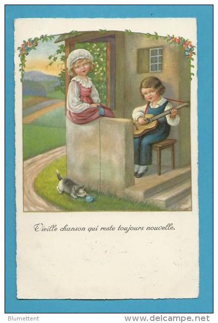 CPA 1018  Enfants Chat Guitare Ill. Pauli EBNER - Ebner, Pauli